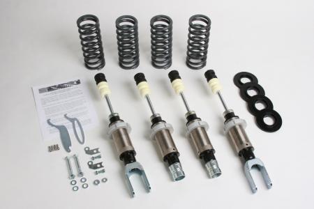 Complete system with trimmed bump stops installed on the dampers